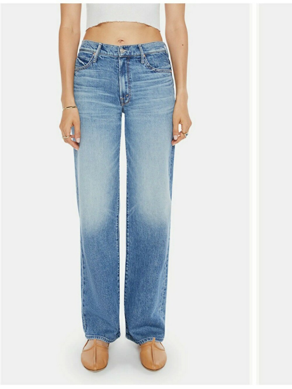 MOTHER Light Blue Distressed Jeans